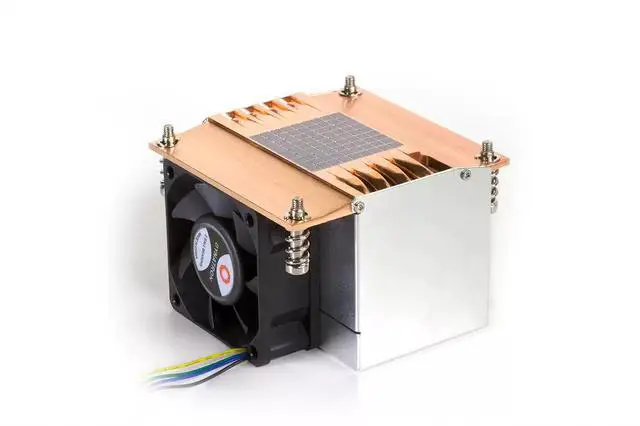 Alt view image 3 of 5 - R5 2U Full-Copper Server Heatsink with 4 Heat Pipes for Intel Socket 2011