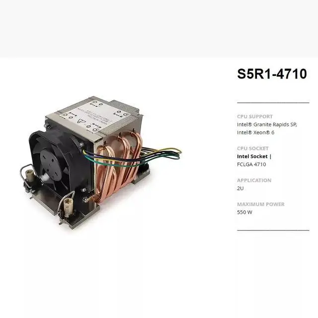 Alt view image 4 of 4 - S5r1 2U Server Heatsink for Intel LGA4710 CPU Socket