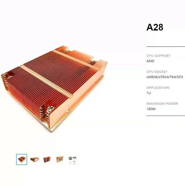Alt view image 5 of 5 - A28 1U Full-Copper Server Heatsink with Vapor Chamber (VC) for AMD SP3 / SP6 / TR5 Sockets