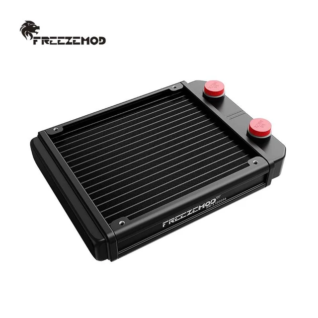Main image of SR-L120 Aluminum Water Cooling Radiator G1/4 Threaded Ports, Dense 17-FPI Wave Fins, for PC & Industrial Cooling SR-L120G14 (with G1/4 threaded port, black)