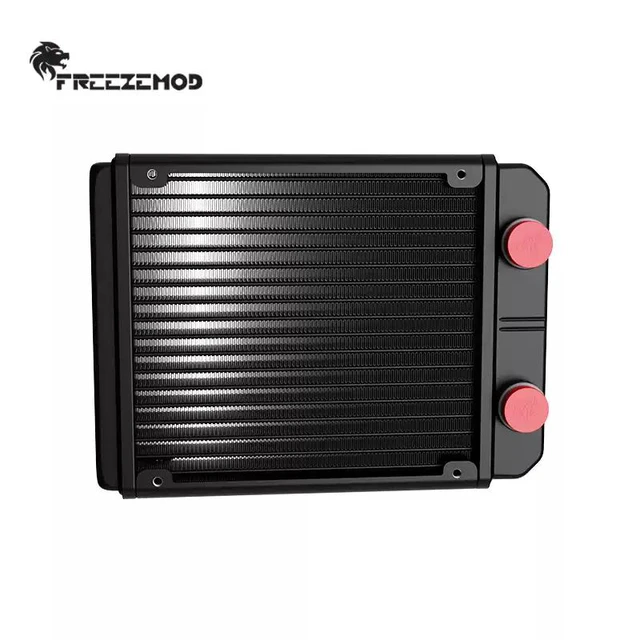 Alt view image 3 of 7 - SR-L120 Aluminum Water Cooling Radiator G1/4 Threaded Ports, Dense 17-FPI Wave Fins, for PC & Industrial Cooling SR-L120G14 (with G1/4 threaded port, black)