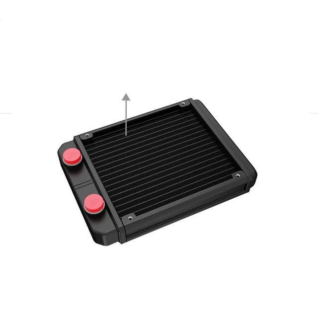 Alt view image 5 of 7 - SR-L120 Aluminum Water Cooling Radiator G1/4 Threaded Ports, Dense 17-FPI Wave Fins, for PC & Industrial Cooling SR-L120G14 (with G1/4 threaded port, black)