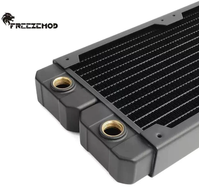 Alt view image 3 of 7 - TSRP-TW360 PC Water Cooling Radiator 360mm, 14 Flat Tubes, Copper Fins, 12cm Fan Support
