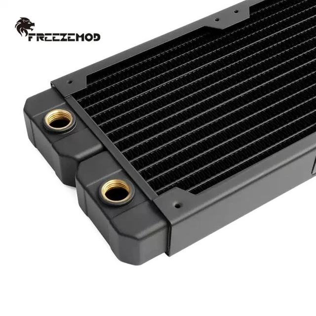 Alt view image 4 of 7 - TSRP-TW240 PC Water Cooling Radiator 14 Flat Tubes, Copper Fins, 2 x 120mm Fan Support
