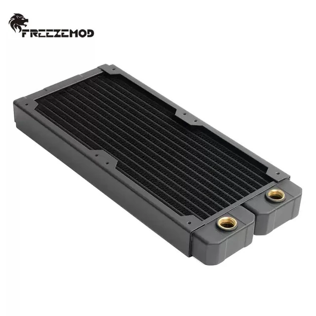 Alt view image 6 of 7 - TSRP-TW240 PC Water Cooling Radiator 14 Flat Tubes, Copper Fins, 2 x 120mm Fan Support