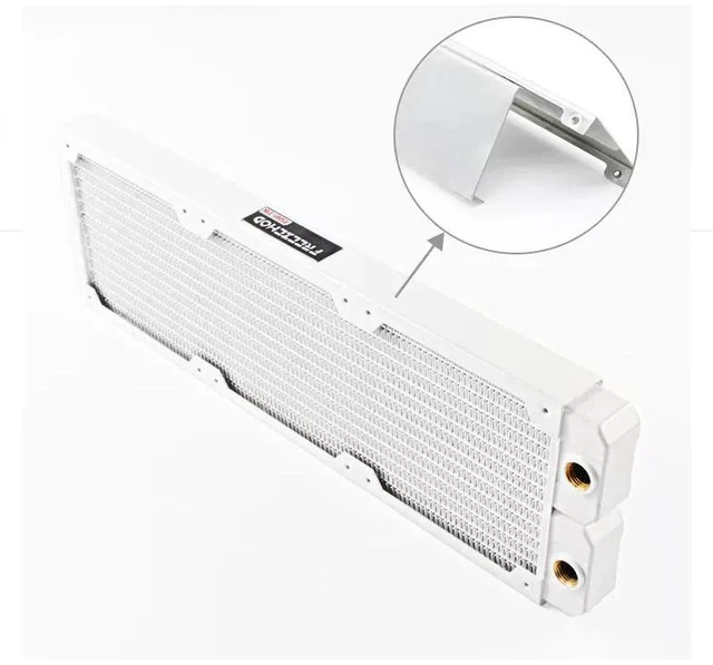 Alt view image 6 of 7 - TSRP-TW360 PC Water Cooling Radiator 14 Flat Tubes, Copper Fins, Piano White