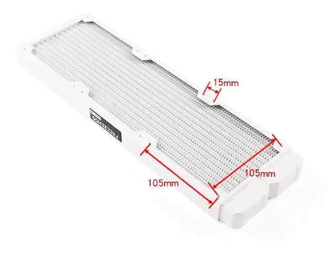 Alt view image 7 of 7 - TSRP-TW360 PC Water Cooling Radiator 14 Flat Tubes, Copper Fins, Piano White