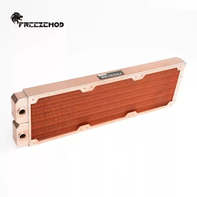 Alt view image 2 of 7 - TSRP-ZT-360TG PC Water Cooling Radiator All-Copper, 7mm Round Tubes, G1/4 Threads