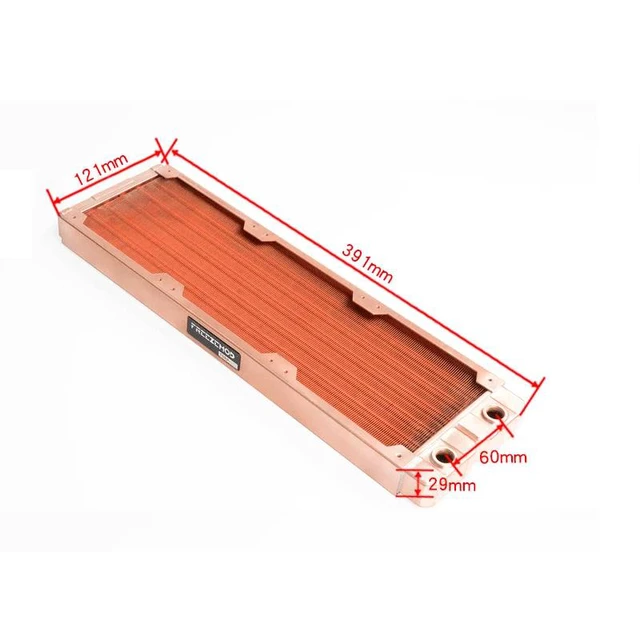 Alt view image 7 of 7 - TSRP-ZT-360TG PC Water Cooling Radiator All-Copper, 7mm Round Tubes, G1/4 Threads