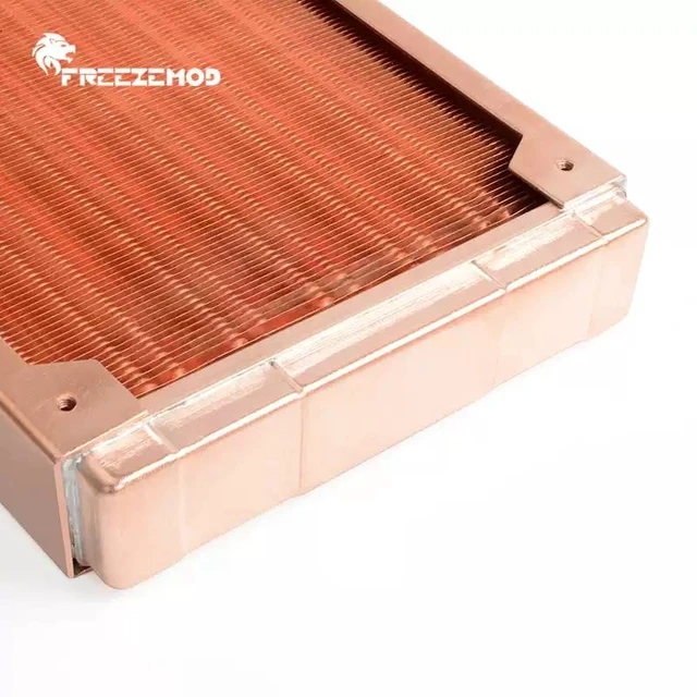 Alt view image 5 of 7 - TSRP-ZT-360TG PC Water Cooling Radiator All-Copper, 7mm Round Tubes, G1/4 Threads