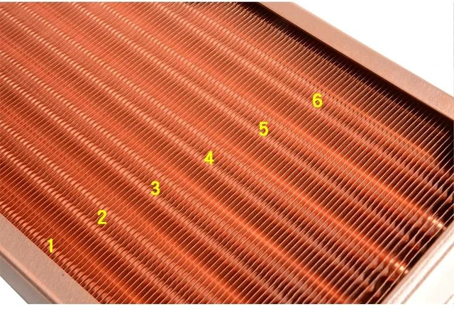 Alt view image 3 of 7 - TSRP-ZT-360TG PC Water Cooling Radiator All-Copper, 7mm Round Tubes, G1/4 Threads