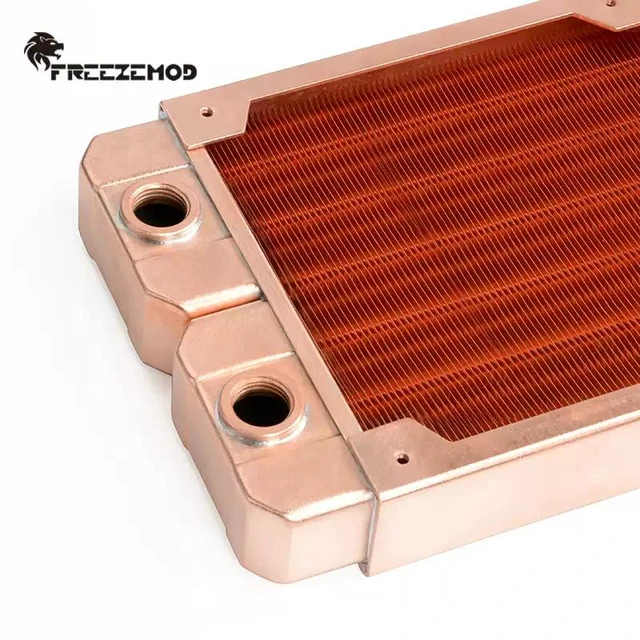 Alt view image 6 of 7 - TSRP-ZT-360TG PC Water Cooling Radiator All-Copper, 7mm Round Tubes, G1/4 Threads