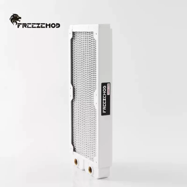 Alt view image 2 of 7 - TSRP-TW240 PC Water Cooling Radiator 14 Flat Tubes, Copper Fins, White, 120mm Fan Support