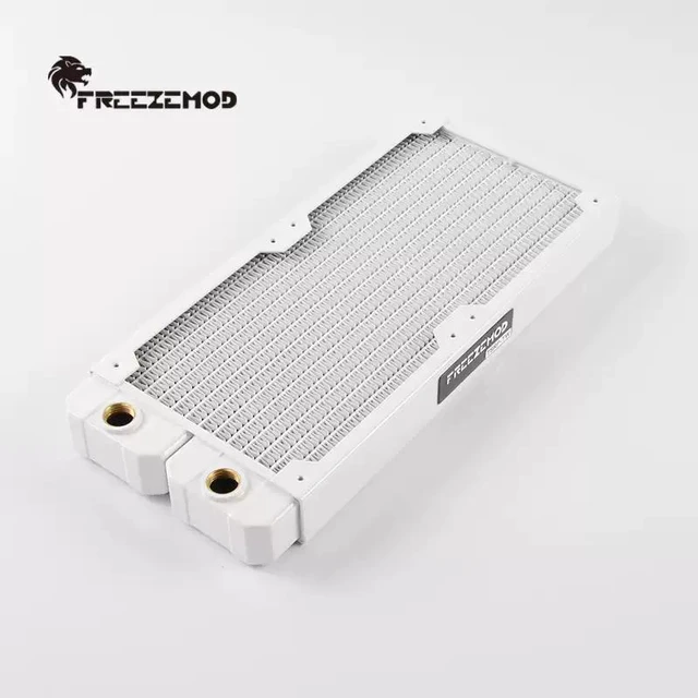 Main image of TSRP-TW240 PC Water Cooling Radiator 14 Flat Tubes, Copper Fins, White, 120mm Fan Support