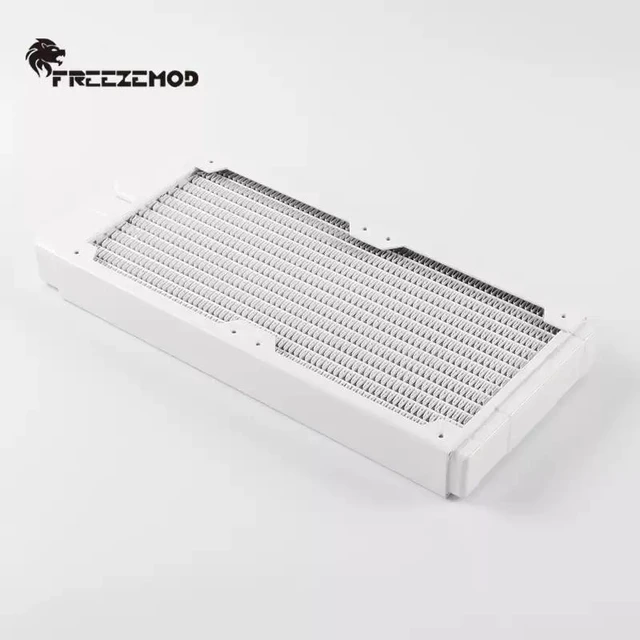 Alt view image 3 of 7 - TSRP-TW240 PC Water Cooling Radiator 14 Flat Tubes, Copper Fins, White, 120mm Fan Support