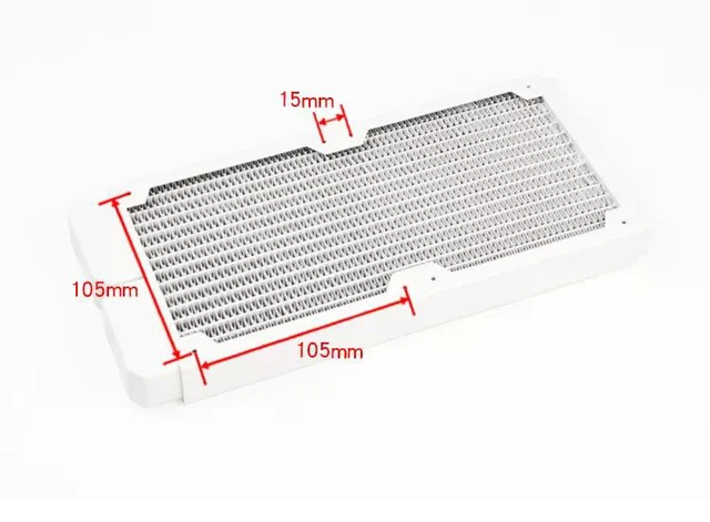 Alt view image 5 of 7 - TSRP-TW240 PC Water Cooling Radiator 14 Flat Tubes, Copper Fins, White, 120mm Fan Support