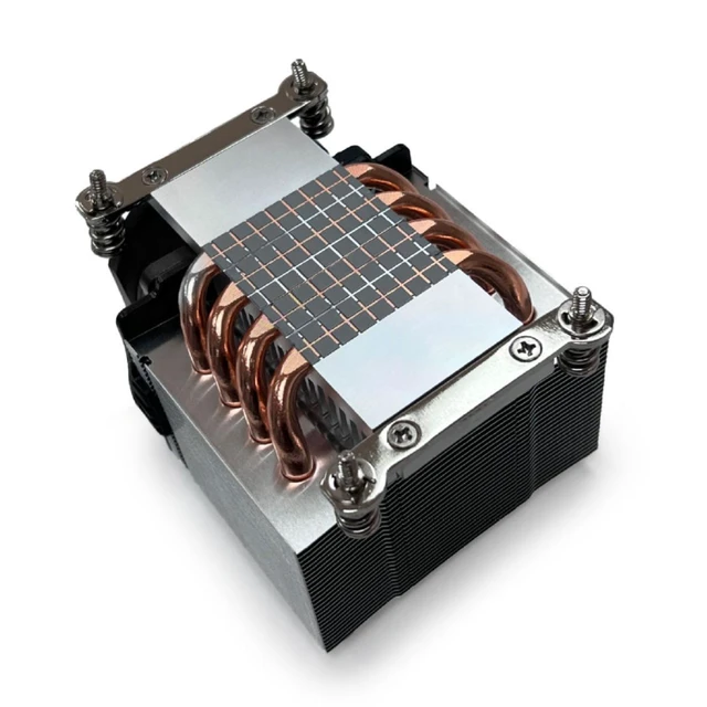 Alt view image 2 of 5 - For AM4/AM5 4-Heatpipe 2U Server CPU Cooler High-Speed PWM Fan, for Rackmount Systems