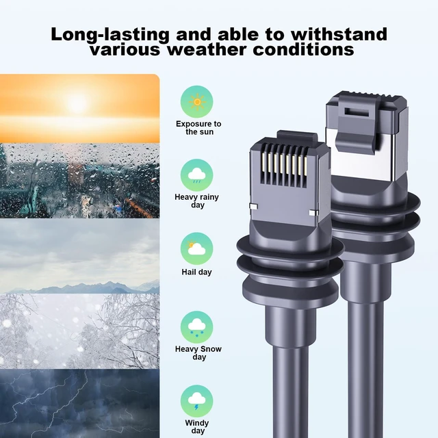 Alt view image 6 of 7 - 30M/98.4FT, Gen3 Outdoor Ethernet Cable Starlink Extension Cord, Adapter Connector Cable, V3 Network Cable, Waterproof Design