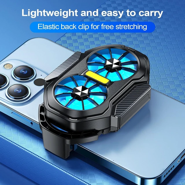 Alt view image 3 of 7 - Mobile Phone Cooler with Dual Cooling Fan Cell Phone Radiator Heatsink with Rechargeable Battery for Live Streaming Outdoor Vlog - black