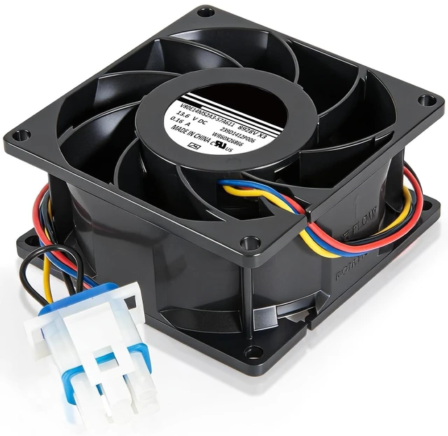 Main image of WR60X26866 Refrigerator Evaporator Fan Motor for GE, 7-Blade, 6-Pin Plug