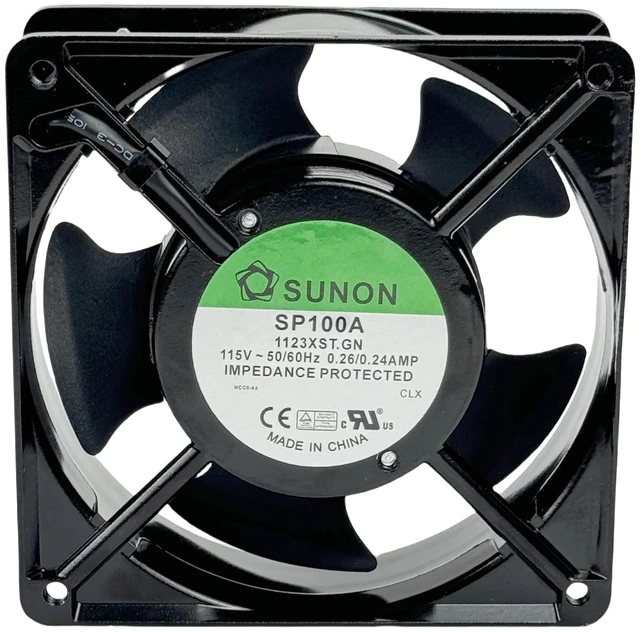 Main image of for Sunon SP100A-1123XST.GN 115V AC 120x120x38mm Cooling Fan 50/60Hz 0.26/0.24A AC Axial Fan 50 dB 1800 RPM 2-Pin