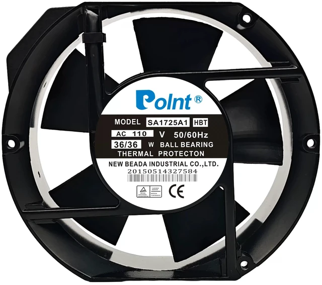 Main image of SA1725A1 AC Axial Industrial Inverter Fan 110V, Terminal Connector, 36W, for Cabinet & Inverter Cooling