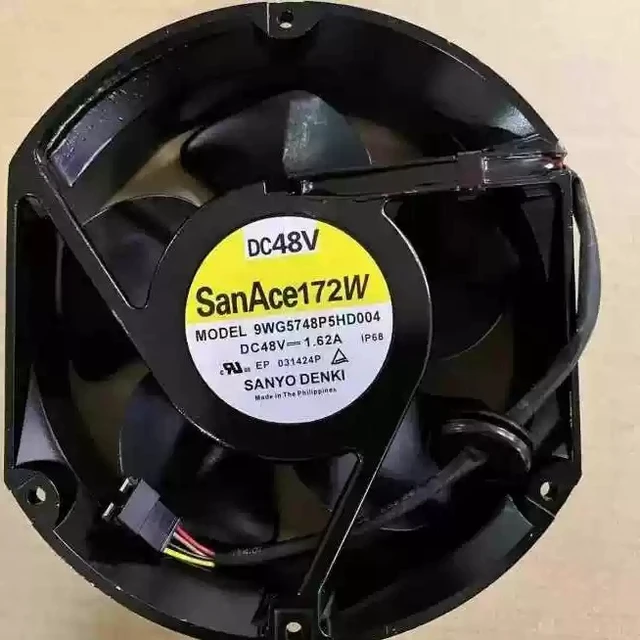 Alt view image 2 of 3 - 9WG5748P5HD004 IP68 Waterproof Cooling Fan, 48V 1.62A, 4-Wire, for Inverter & Cabinet Cooling