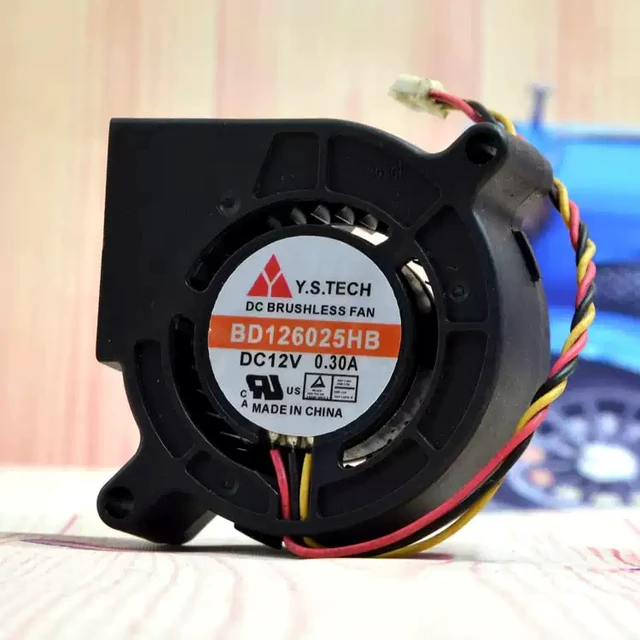 Alt view image 2 of 5 - BD126025HB Turbo Blower Fan, DC 12V 0.3A, 6025 Size (60×60×25mm), Dual Ball Bearing, 7500RPM