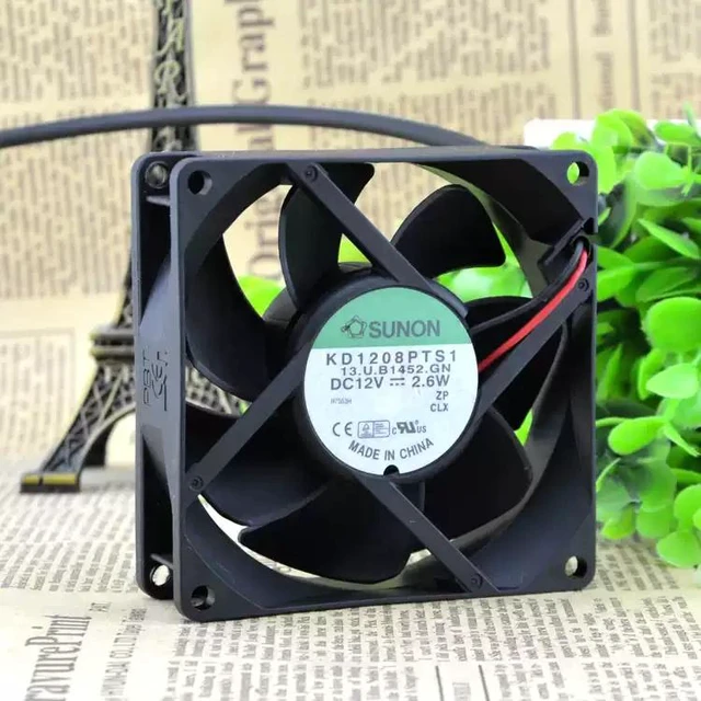 Alt view image 2 of 5 - KD1208PTS1 Cooling Fan 8025 Size (80×80×25mm), DC 12V 2.6W, 2-Wire, 8cm Chassis & Power Supply Fan