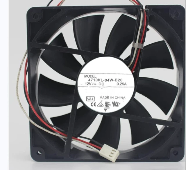 Main image of 12025 12CM 4710KL-04W-B20 Chassis & Power Supply Cooling Fan DC 12V 0.19A, Dual Ball Bearing, 1900RPM, Quiet Design