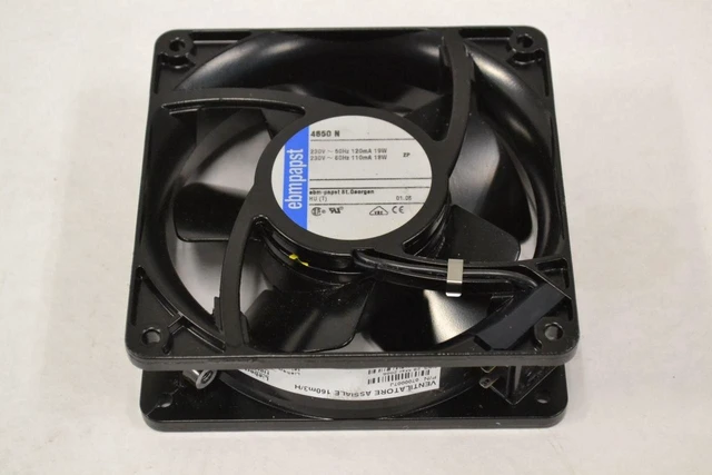 Main image of 4650N Axial Cooling Fan 230V AC, 120mm, 19W, Metal Housing, for Cabinet/Control Panel Cooling