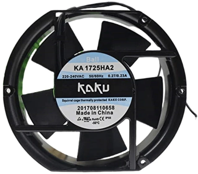Main image of KA1725HA2 Cooling Fan 220V, 0.27/0.23A, 17CM (17251 Size), Ball Bearing, Leadwire Type, for Cabinet/Server/Inverter Cooling