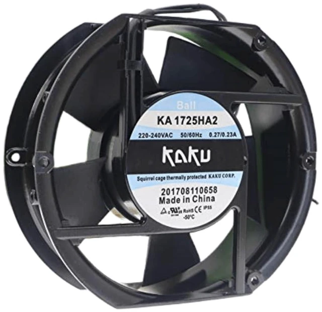 Alt view image 2 of 6 - KA1725HA2 Cooling Fan 220V, 0.27/0.23A, 17CM (17251 Size), Ball Bearing, Leadwire Type, for Cabinet/Server/Inverter Cooling