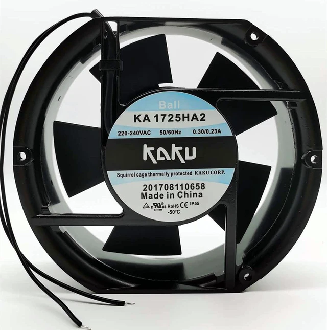Alt view image 6 of 6 - KA1725HA2 Cooling Fan 220V, 0.27/0.23A, 17CM (17251 Size), Ball Bearing, Leadwire Type, for Cabinet/Server/Inverter Cooling