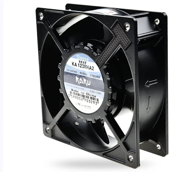Alt view image 7 of 7 - KA1238HA2 Ball Bearing Terminal Cooling Fan 120×120×38mm, AC 220/240V, 0.13/0.11A, 21W, 3100RPM, 100CFM, Magnesium Alloy Frame