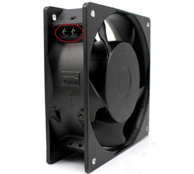 Alt view image 4 of 7 - KA1238HA2 Ball Bearing Terminal Cooling Fan 120×120×38mm, AC 220/240V, 0.13/0.11A, 21W, 3100RPM, 100CFM, Magnesium Alloy Frame
