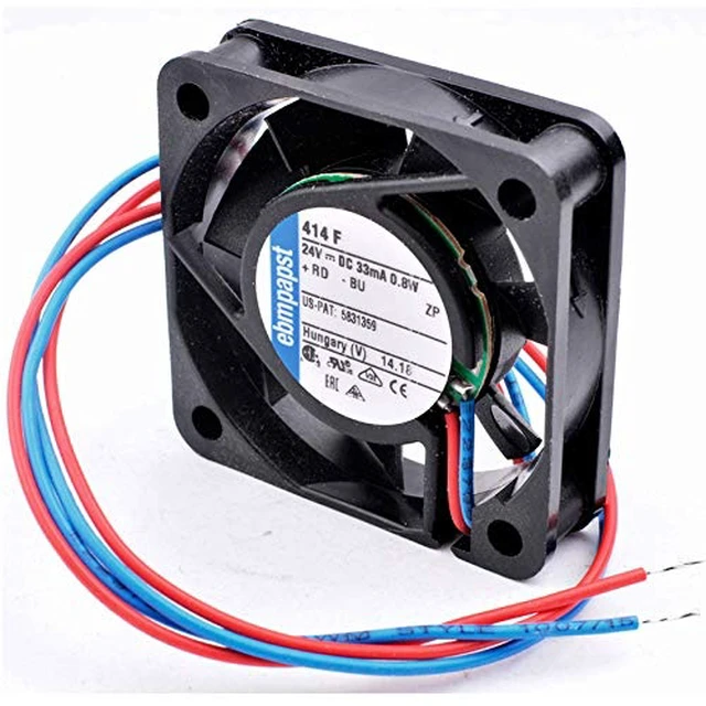 Alt view image 4 of 4 - 414F Axial Cooling Fan 24V DC, 40×40×10mm, 33mA/0.8W, 5400RPM, 4.7CFM, Sintec Bearing, 2-Wire Leads, for Inverter/Small Device Cooling