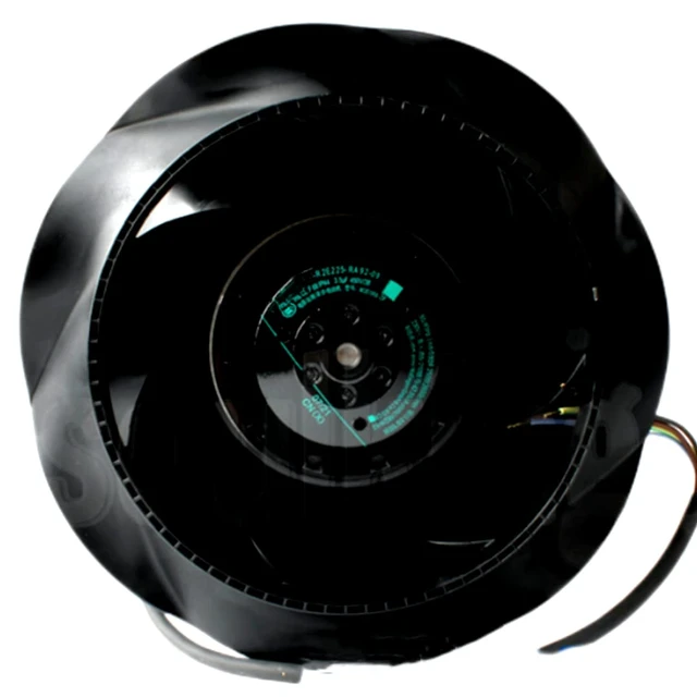 Alt view image 2 of 7 - R2E225-RA92-09 RadiCal Backward Curved Centrifugal Fan 230V AC, 225mm Impeller, 155/210W, 2500/2600RPM, Dual Ball Bearing, for Air Purification/Cabinet Cooling/HVAC