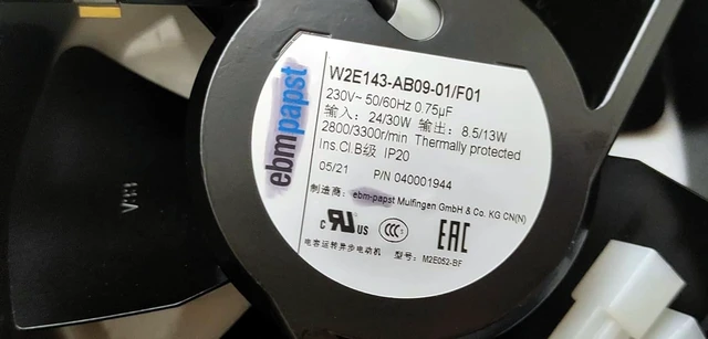 Alt view image 2 of 7 - W2E143-AB09-01/F01 Axial Cooling Fan 230V AC, 172×51mm, 24/30W, 2800/3300RPM, Ball Bearing, for Cabinet/Power Equipment Cooling