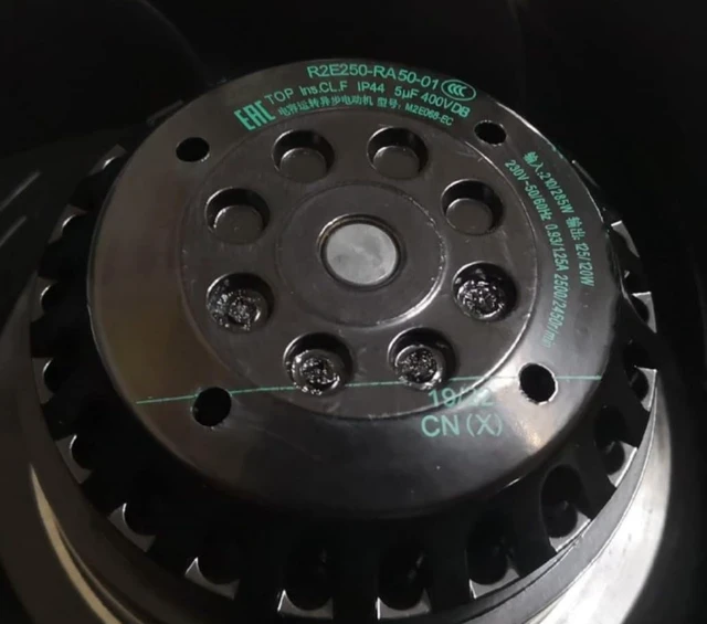 Alt view image 3 of 5 - R2E250-RA50-01 Backward Curved Centrifugal Fan 230V AC, 250mm Impeller, 210/285W, 2450/2500RPM,Ball Bearing,for Precision Air Conditioning/Cabinet/Industrial Equipment Cooling
