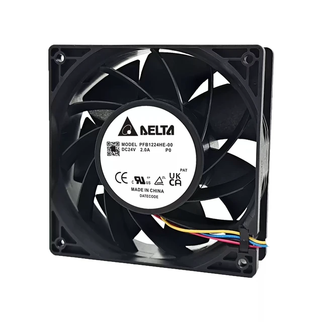 Alt view image 3 of 5 - PFB1224HE-00 Cooling Fan 12038 Size, 24V 2.0A, Dual Ball Bearing, High Airflow & Static Pressure, for Projector Cooling