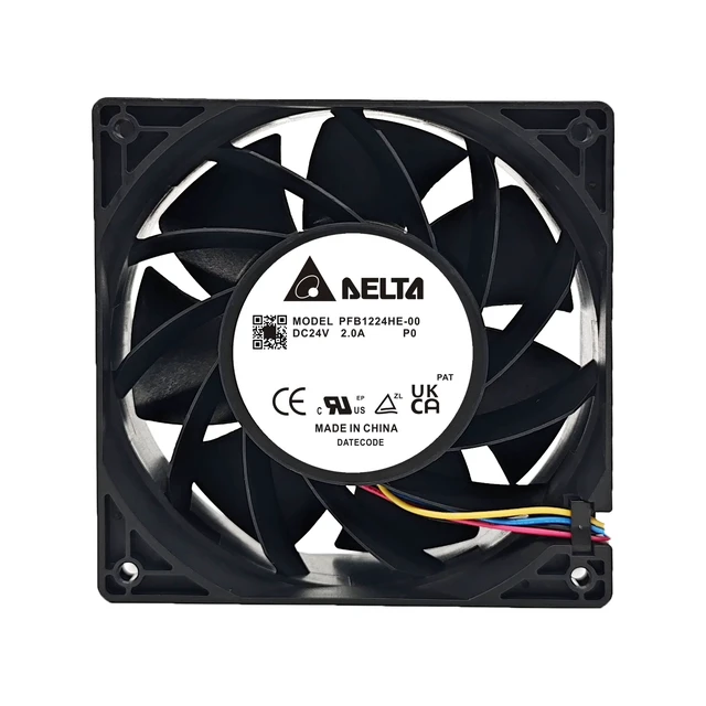 Alt view image 2 of 5 - PFB1224HE-00 Cooling Fan 12038 Size, 24V 2.0A, Dual Ball Bearing, High Airflow & Static Pressure, for Projector Cooling