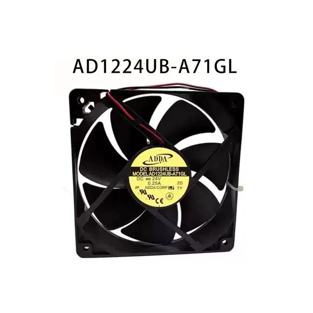 Alt view image 3 of 5 - AD1224UB-A71GL Cooling Fan 12025 Size, 24V 0.25A, Dual Ball Bearing, 2500RPM, for Inverter/Server/Industrial Cabinet Cooling - 2-Wire Connector