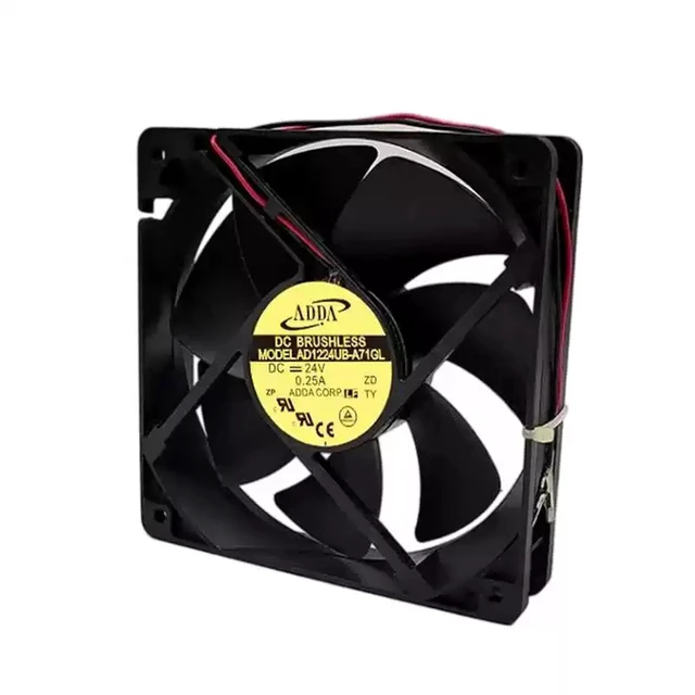 Alt view image 2 of 5 - AD1224UB-A71GL Cooling Fan 12025 Size, 24V 0.25A, Dual Ball Bearing, 2500RPM, for Inverter/Server/Industrial Cabinet Cooling - 2-Wire Connector