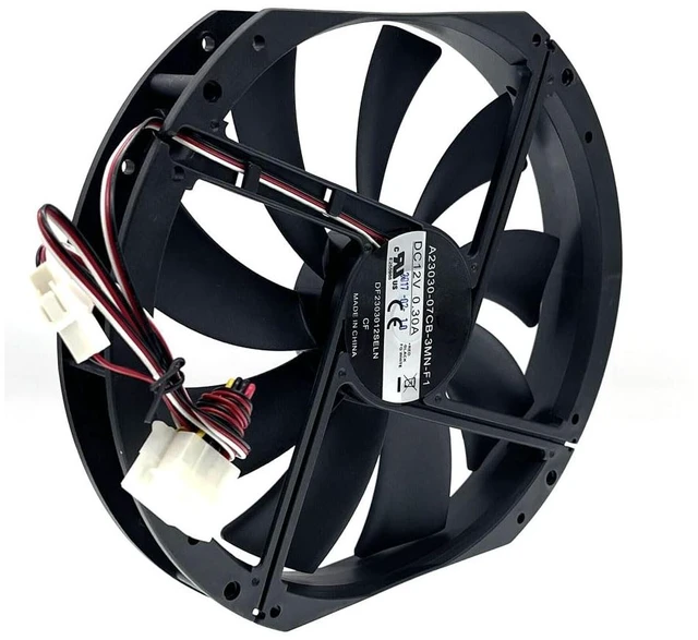 Alt view image 3 of 4 - A23030-07CB-3MN-F1 Cooling Fan 23CM, 12V 0.30A, 3-Wire, 2900RPM, for Large Case/Industrial Cooling