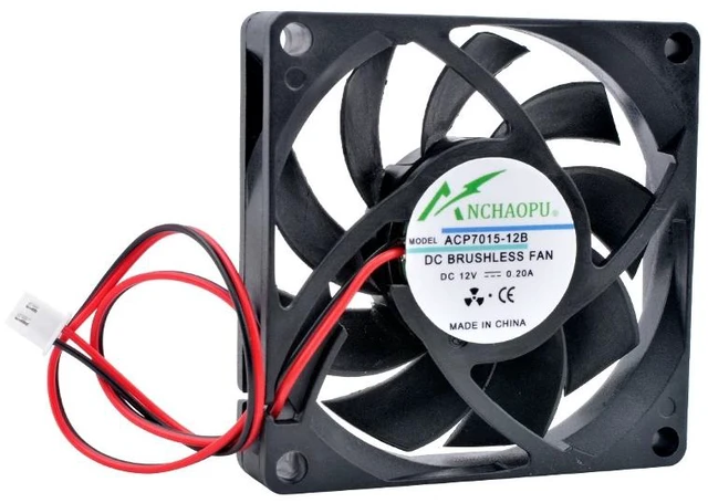 Main image of ACP7015 Cooling Fan 7cm/7015 Size, 12V Dual Ball Bearing, 4000RPM High Airflow, for Chassis/Power Supply/Inverter Cooling