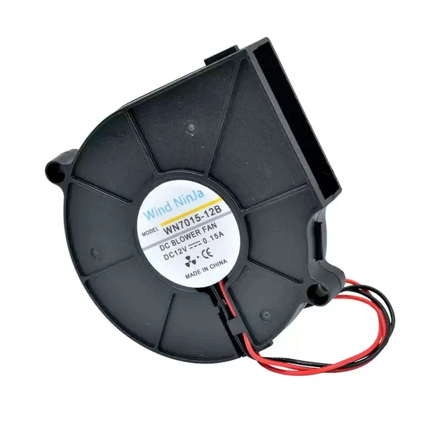 Alt view image 5 of 5 - WN7015-12B Centrifugal Turbo Blower 7cm/7015 Size, 12V 0.15A, Dual Ball Bearing, for Humidifier/Printer/Equipment Cooling