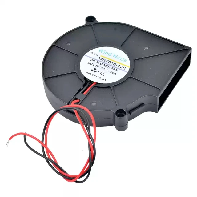 Alt view image 3 of 5 - WN7015-12B Centrifugal Turbo Blower 7cm/7015 Size, 12V 0.15A, Dual Ball Bearing, for Humidifier/Printer/Equipment Cooling