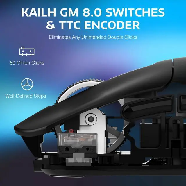 Alt view image 5 of 7 - ATTACK SHARK X3 Lightweight Tri-Mode Wireless Gaming Mouse, 2.4G Bluetooth USB-C Wired, PAW3395 Sensor, 26K DPI, Kailh GM8.0 Switch, 5 Programmable Buttons for PC & Mac