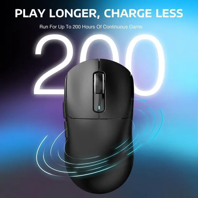 Alt view image 6 of 7 - ATTACK SHARK X3 Lightweight Tri-Mode Wireless Gaming Mouse, 2.4G Bluetooth USB-C Wired, PAW3395 Sensor, 26K DPI, Kailh GM8.0 Switch, 5 Programmable Buttons for PC & Mac